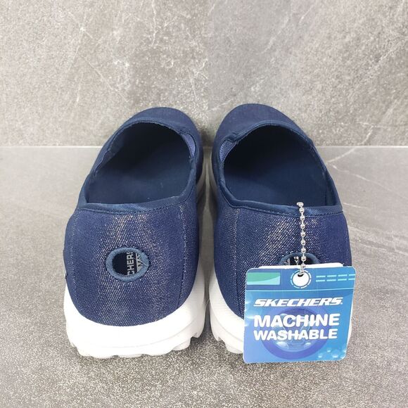 Skechers Go Walk Shoes Womens 11 M Blue Classic Basic Fun Slip-Ons Sneakers - Picture 4 of 12